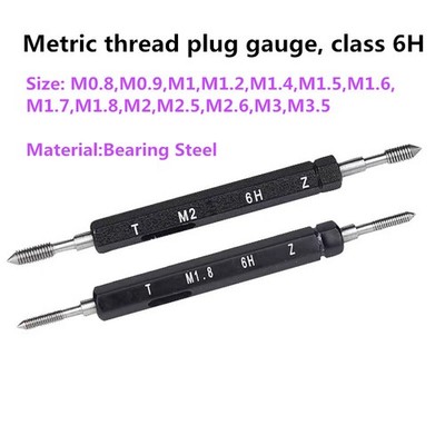 Metric Thread Plug Gage Gauge, Class 6H, Sizes M0.8, M0.9, M1, M1.2, M1.4 M3.5
