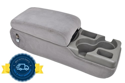 97-05 Buick Century Center Console Light Gray Cloth Armrest Lid Cup Holder OEM