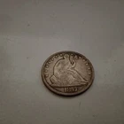 1857-O SEATED LIBERTY Half Dollar Silver U.S. Blue Toning Back