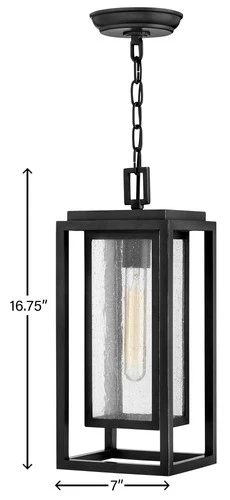 Hinkley Republic 16 3/4" High Black Outdoor Hanging Light - Picture 9 of 10
