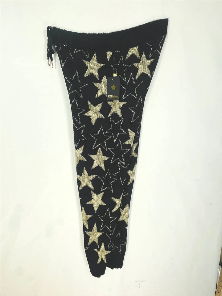 PJ Salvage Lounge Jogger Pants Women Large Stretch Drawstring Black Star Print - Image 3 of 4