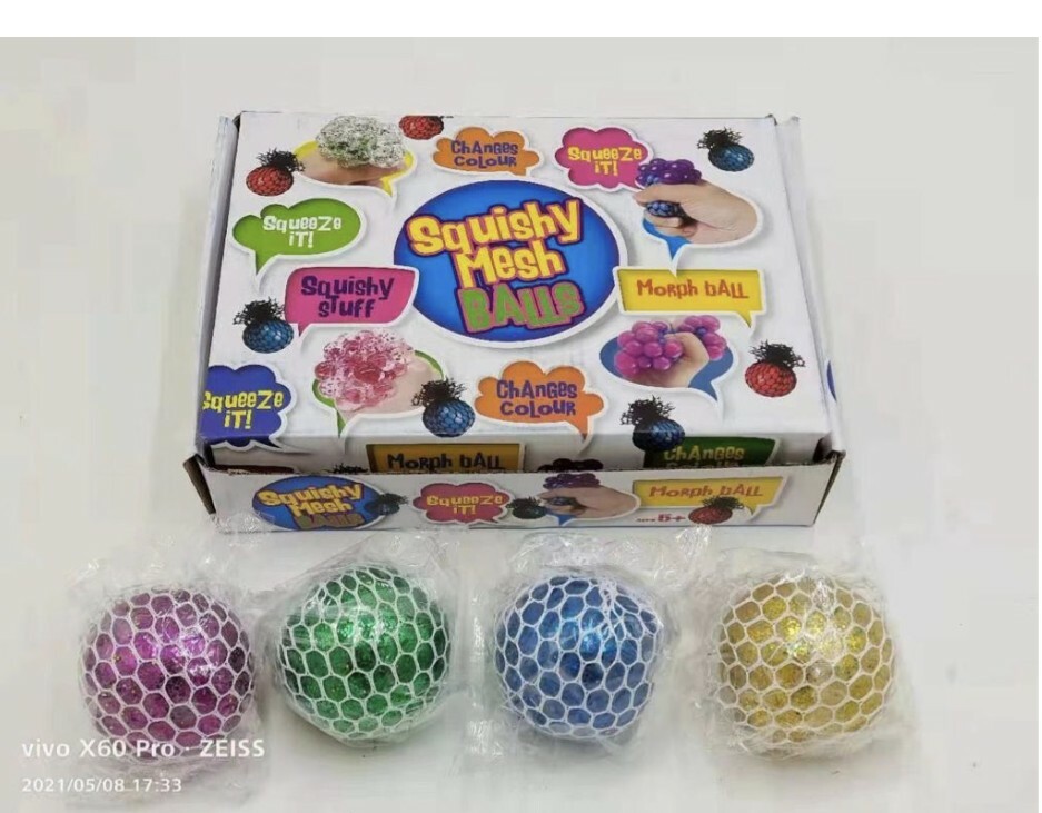 Set 12 Pezzi Squishy Mesh Ball Gioco Palla Da Schiacciare