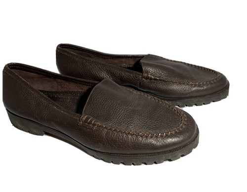 Jones New York Sport Damenschuhe braun genarbtes Leder Halbschuhe Größe 9,5M