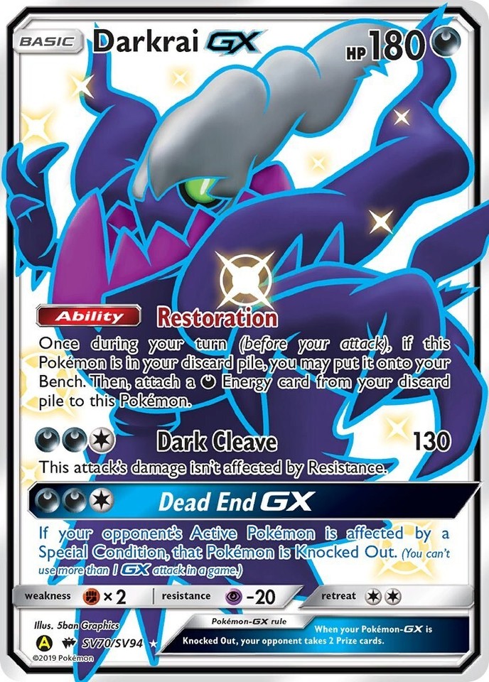Darkrai GX SV70/SV94 Hidden Fates: Shiny Vault for sale | eBay