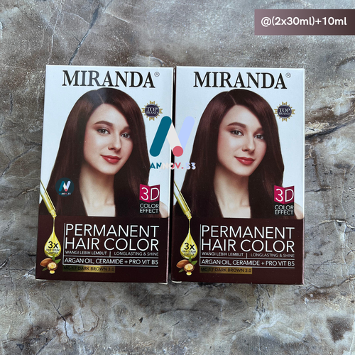 2X MIRANDA Premium 3D Permanent Hair Dye Shiny Soft Color #MC-17 DARK BROWN 3.0 - 第 12/23 張圖片