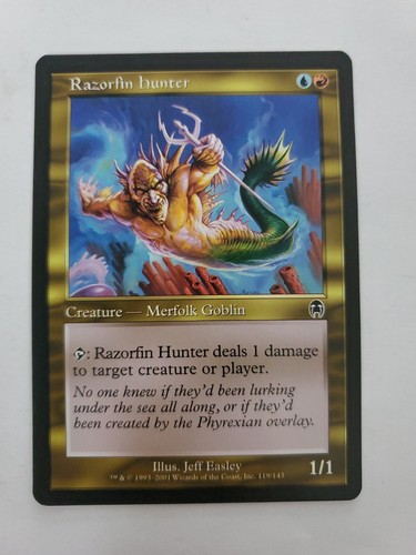 MTG Magic The Gathering Card Razorfin Hunter Creature Merfolk Goblin Blue Red - Picture 1 of 2