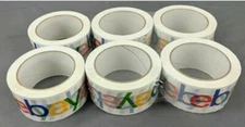 6 Rolls of Official Ebay Branded Tape Packing Shipping Supplies 75' x 2" New
