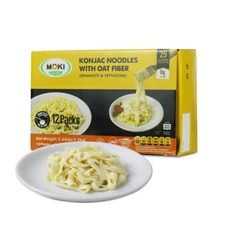 MOKI Oat Fiber Fettuccine, Low-Carb Shirataki Pasta 12 Pack, Keto & Paleo-Friend