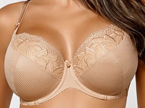 SALE!!!!Women's BEIGE underwired PADDED FULL CUP BRA SIZE 32H 80H Alina by Gaia  - Picture 1 of 12