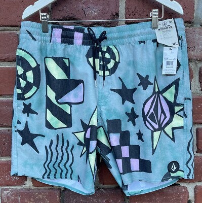 NWT Volcom Mens Sz XL Board Short Swim Trunks Chlorine Killer Stoney Trunk Aqua