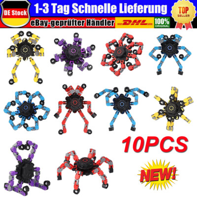10PCS Roboter Fidget Spinner, DIY Verformbare Fingerspitze Gyro Hand Finger HOT!
