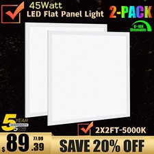 2x2FT LED Flat Panel Lights-5000K 45W Drop Ceiling Light 0-10V Dimmable,100-277V