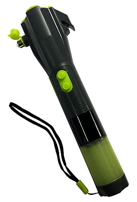 6 in 1 FACKEL NOTFALL AUTO HAMMER WERKZEUG FENSTER GLASBRECHER SICHERHEITSGURT SCHNEIDER