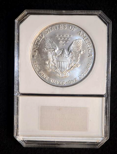 1997 American Silver Eagle $1 Monster Blue-Lavender Rainbow PCI Highest Grade - Picture 5 of 5