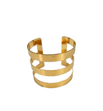 Gold Toned Cuff Wide Fashion Bracelet New 2.25 in. Diameter