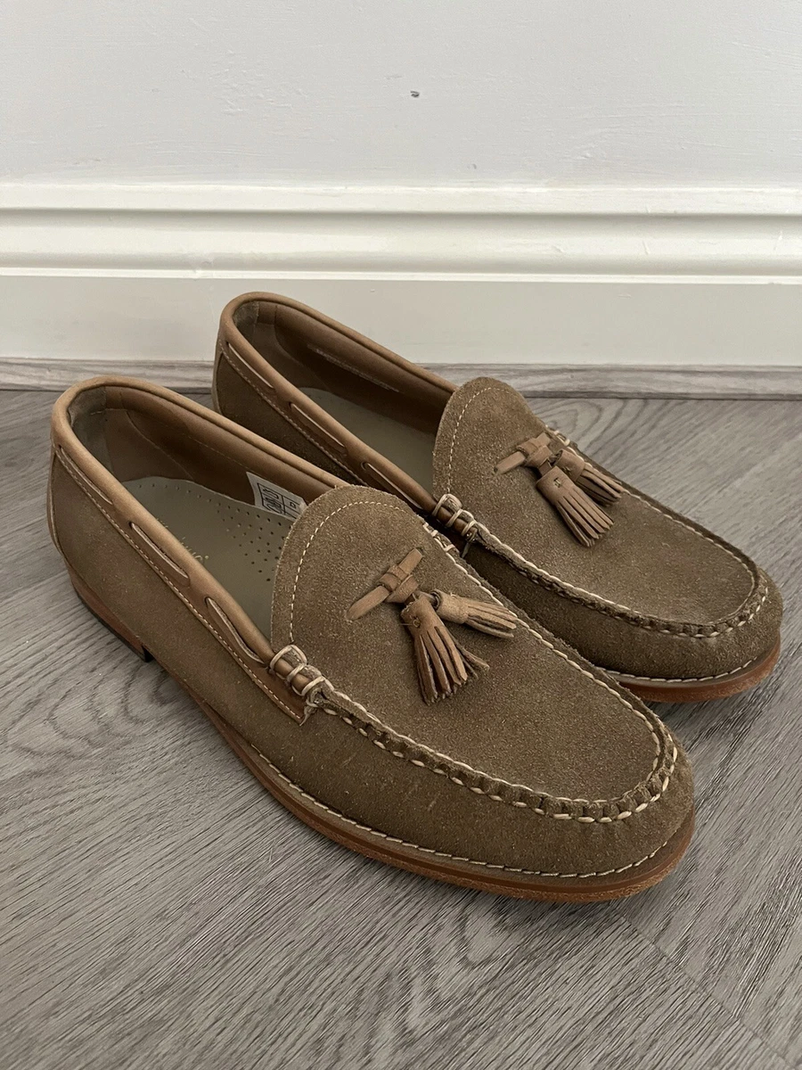 Mens taupe suede loafers sale