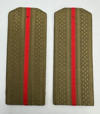 PAIR Soviet Officer Shoulder Boards Insignia Straps Red Army Field Uniform Green