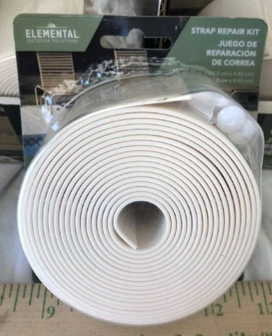 Elemental White Vinyl Furniture Strap Repair Kit With 10 Plugs McHat