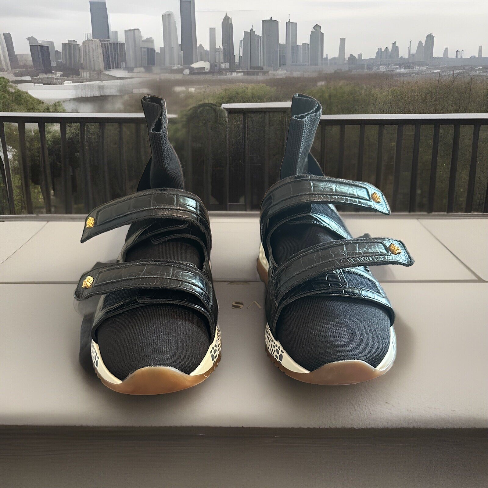 VERSACE SNEAKER CALZA+VITELLO ST.COCCO NERO-ORO TRIBUTE image 8