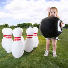 NEW Inflatable Kids Giant Bowling Lawn Game Set by Hey Play 