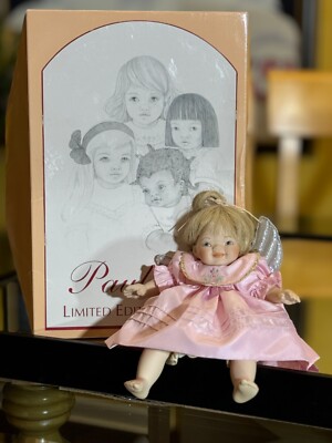 Pauline Bjonness Jacobsen Baby Angel Doll Signed 319 Sasha PinkTaffeta Porcelain