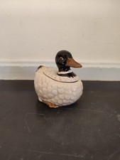 MOUTARDIER EN FAIENCE CANARD MADE IN JAPAN POLYCHROME