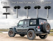 6 ea Soft Top Window Frame Surround Knobs for 2007-2018 Jeep Wrangler JK 4-Door