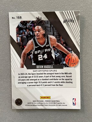 2023-24 Panini Phoenix Basketball Devin Vassell Teal Lazer #168