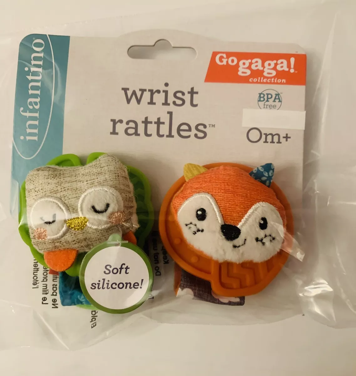 Infantino Baby Wrist Rattles Fox & Owl