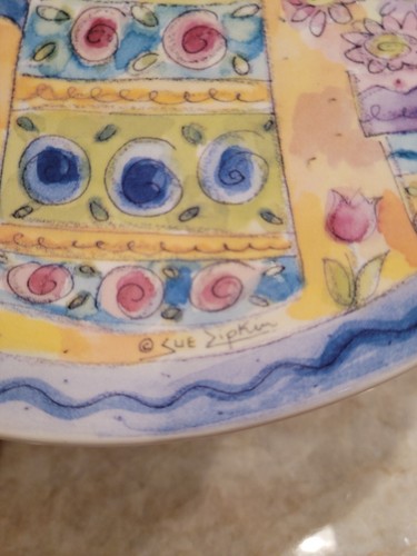 Bird Ceramic Plate Hand Painted Artist Signed Sue Zipkin 2000 birds - Picture 4 of 7