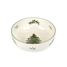 Spode 7" Christmas Tree Individual Fruit Bowl - Decorative Holiday Dessert Bowl