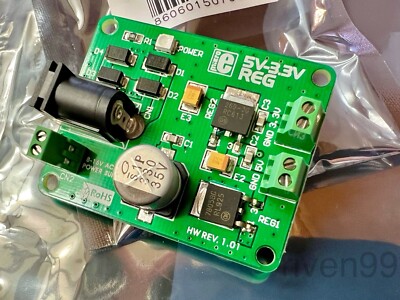 MikroE Dual Output 5V/1A & 3.3V/0.8A LDO Regulator DC Power Supply Board, AC/DC