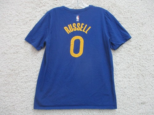 Nike Golden State Warriors Shirt Extra Large Adult Blue Tee #0 Russell NBA Mens - Picture 5 of 9