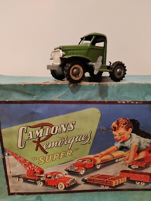 Le camion GMC 6x6 jaune en miniature de France Jouets au 1/55e incomplet