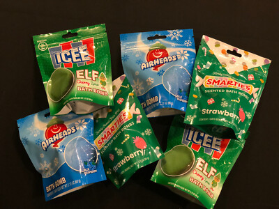 Lot of 6 NEW Bath Bombs Fizzies Smarties Airheads ICEE Novelty Candy Strawberry