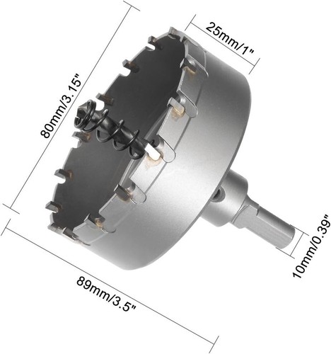 Metall Lochsäge Hartmetallfräser 80 mm Durchmesser für 2 mm Edelstahl - Bild 3 von 3