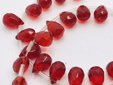 Faceted Red Jasper Drop Beads Top Thread 10mm Qty:13