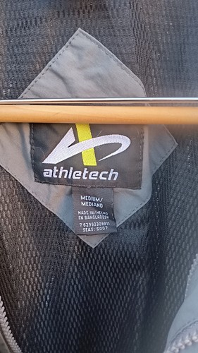 Athletech Men’s Windbreaker Bomber Jacket Mens Sz L Black & Gray - Picture 4 of 4