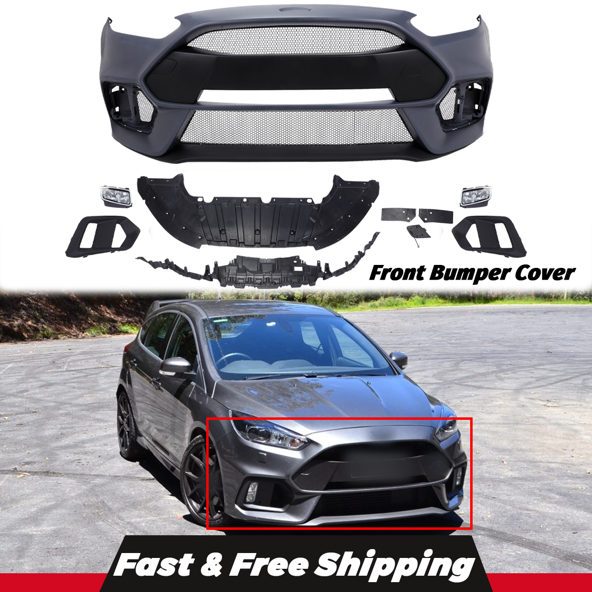 FOR 2016 2017 2018 FORD FOCUS RS FRONT BUMPER SET | eBay