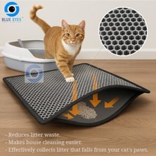 Katzenklo, Katzenstreu Matte, Unterleger Katzenmatte Waben Design 60*40 cm, Grau