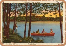 METAL SIGN - Maine Postcard - Summer time in Maine, vacationland