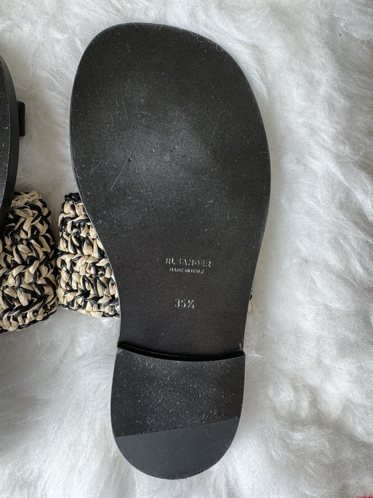 Jil SanderBicolor Raffia Toe-Ring Flat Sandals 35… - image 5