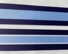 Light Blue navy white wide Stripe Grosgrain r...