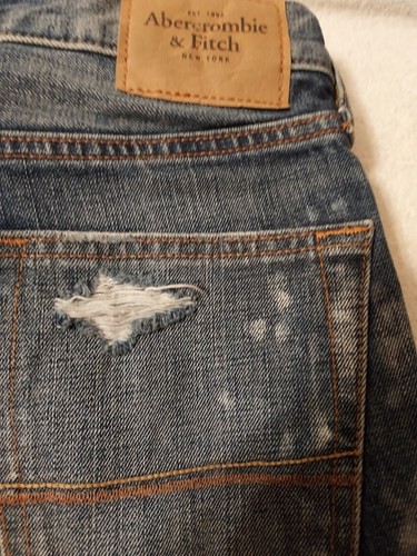 Jeans Abercrombie & Fitch New York ragazzo adolescente 28 x 30 denim invecchiato skinny - Foto 9 di 11