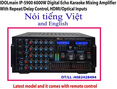 IDOLmain IP-5900 6000W Digital Echo Karaoke Mixing Amplifier With Repeat/Delay 