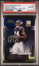 2001 Donruss Elite Randy Moss Prime Numbers Die-Cut #'d/210 #4C PSA 8 NM-MT