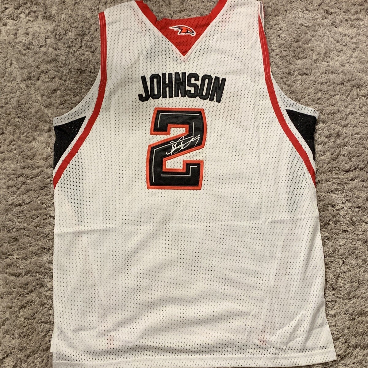 ISO Joe Johnson NBA SIGNED custom ATLANTA HAWKS Basketball JERSEY