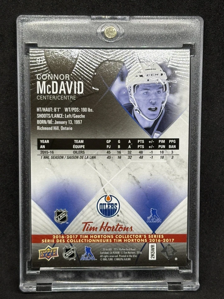 Connor McDavid RARO CARTÃO DE INVESTIMENTO REFRATOR NOVATO SSP DECK SUPERIOR OILERS ESTADO PERFEITO - Imagem 2 de 2
