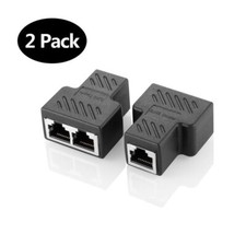 2/PK RJ45 Network Splitter Adapter 1 RJ45 Female to 2 RJ45 Female Network Splitt