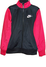 NIKE Boy's Track Black Red Logo Swoosh Jacket Size: 6 Medium NWT 35